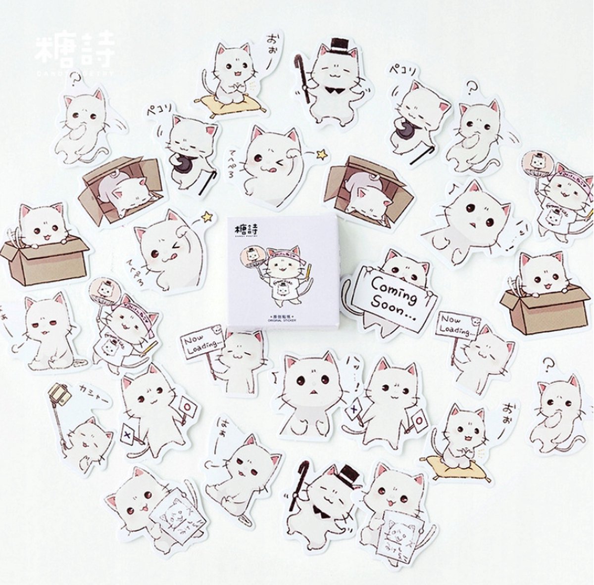 Grappige Kat Stickers | Set van 45 - Planner Agenda Stickers - Scrapbookdecoraties - Geschikt voor Volwassenen en Kinderen - Katten Stickers - Emojies